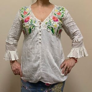 Beach embroidered top